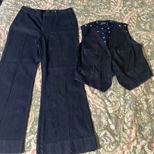 Lauren by Ralph Lauren Denim Wide leg pants and Vest - Size 14
